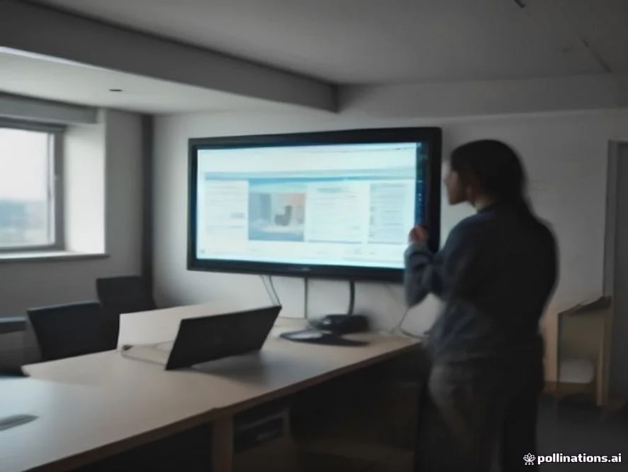 an agile software engineer sitting in a modern open-plan technology company office, collaborating on a laptop with a col