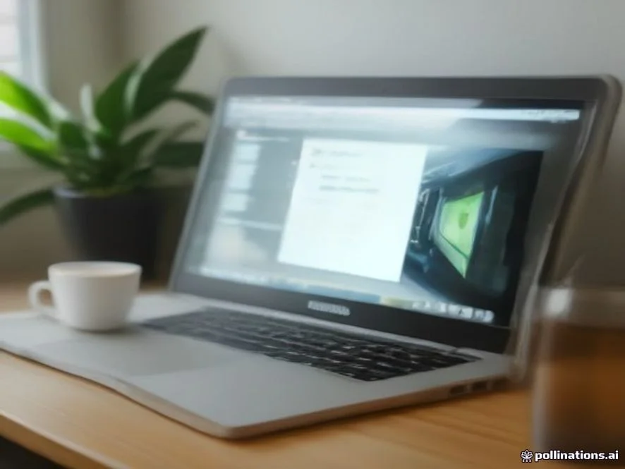A clean, modern desk setup in a Tokyo office featuring a laptop showing a professional resume, a warm cup of matcha latt