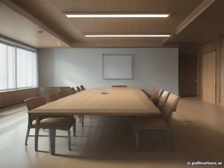 A highly , , A professional Japanese corporate boardroom setting with a clean, minimalist design, emphasizing governanc